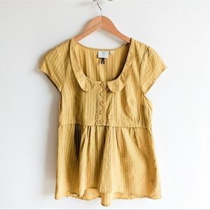 Anthropologie HD in Paris Short Sleeve Button Top